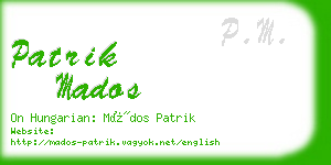 patrik mados business card